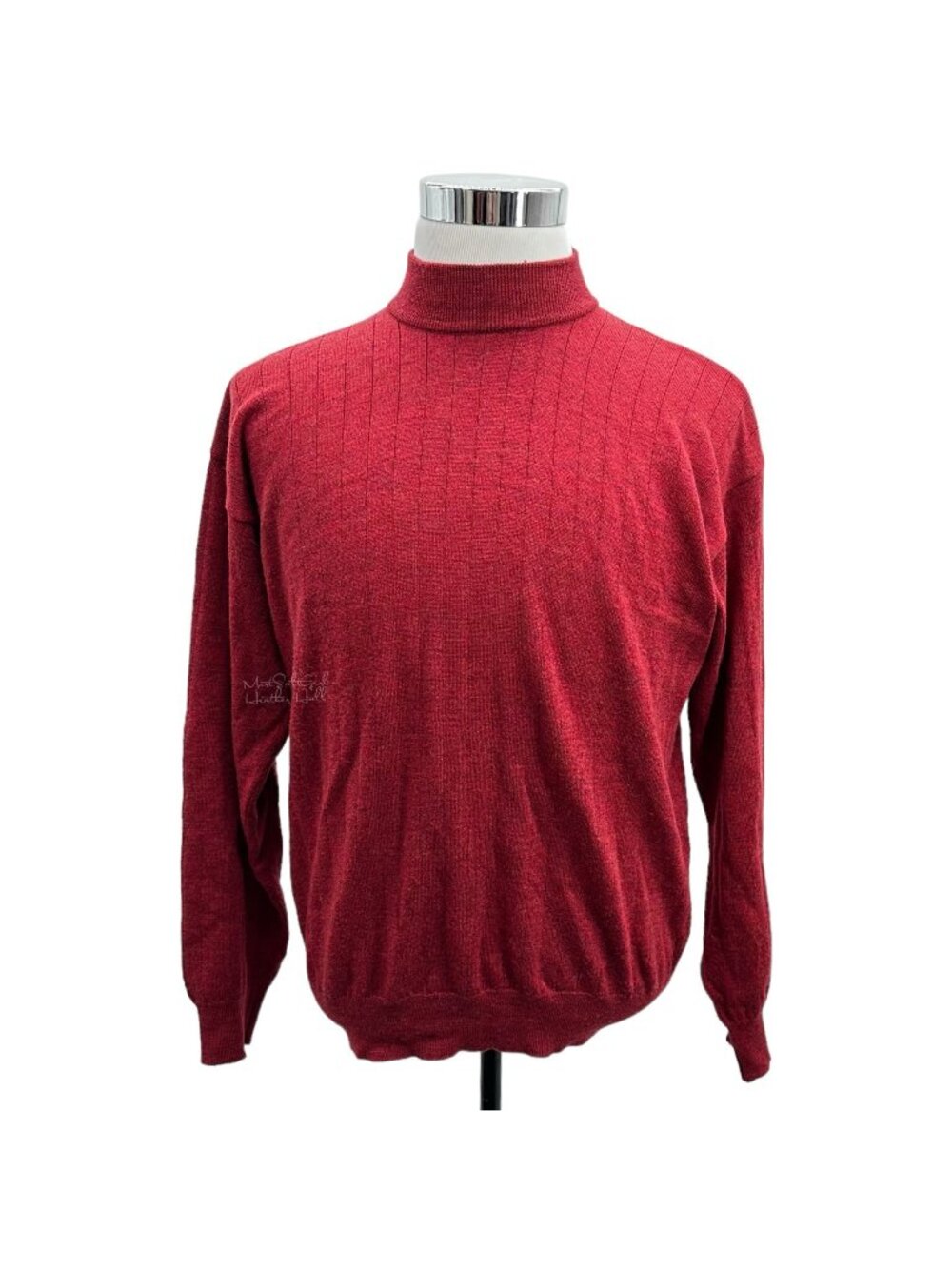 Vintage Ponte Vecchio Made In Italy Red Wool Mock Neck Sweater M
